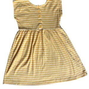 Hanna Andersson Sunshine Yellow Striped Day Play Dress, size 8